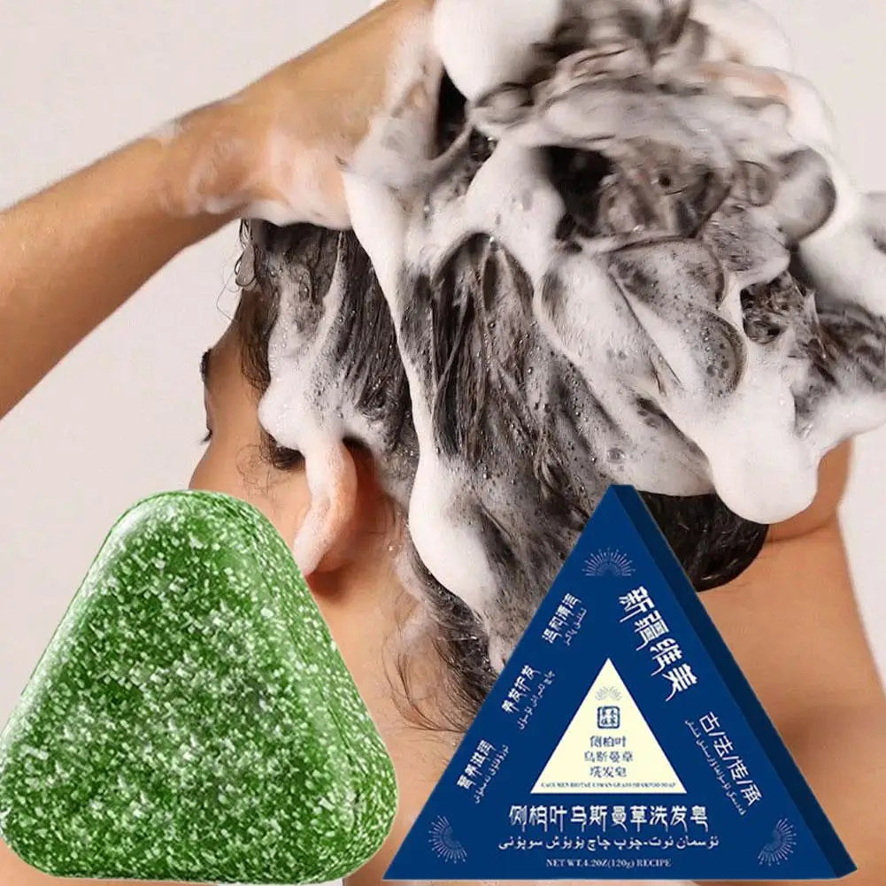 Anti-Hair Loss Shampoo Bar 120g, Herbal Usma Biotin Soap for Hair Growth, Strengthening Broken Hair, Control Oil & Dandruff