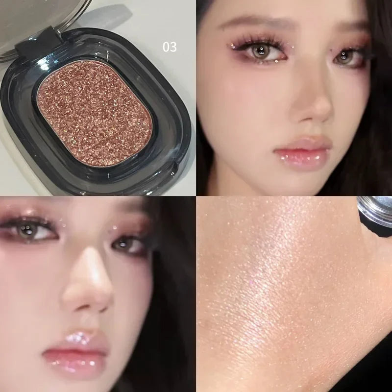 Glitter Punk Smoky Black Eyeshadow Makeup Palette Metallic Dark Silver Eye Shadow Highlighter Pearl Brown Eyes Pigments Cosmetic