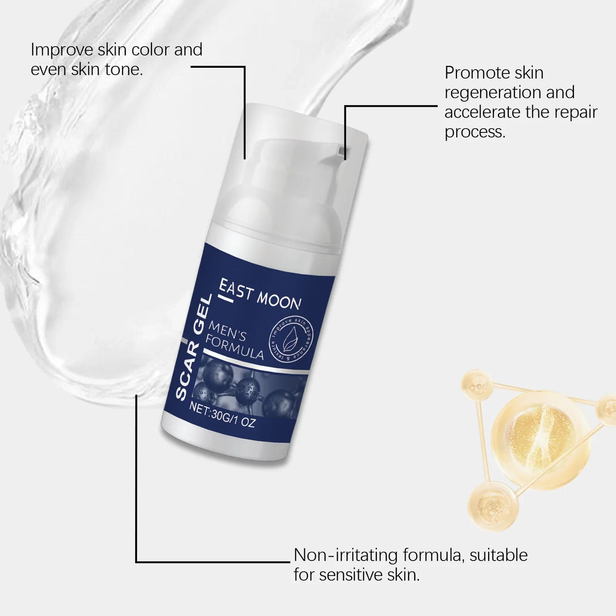 East Moon Collagen Scar Gel Reduces Scar Visibility Deeply Moisturize Repair Damaged Skin Enhance Elasticity Quickly Absorbed