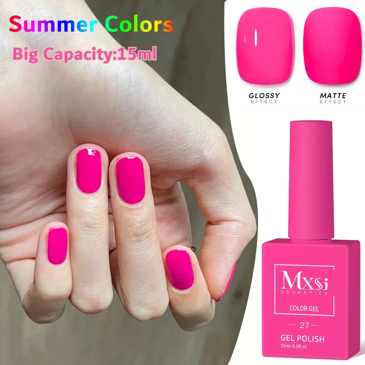 CC8 Mxsi 15ml Nail Gel Polish HEMA FREE Summer Nails Color It Once Soak Off UV LED Semi Permanent  Nail Art Manicure Varnishes