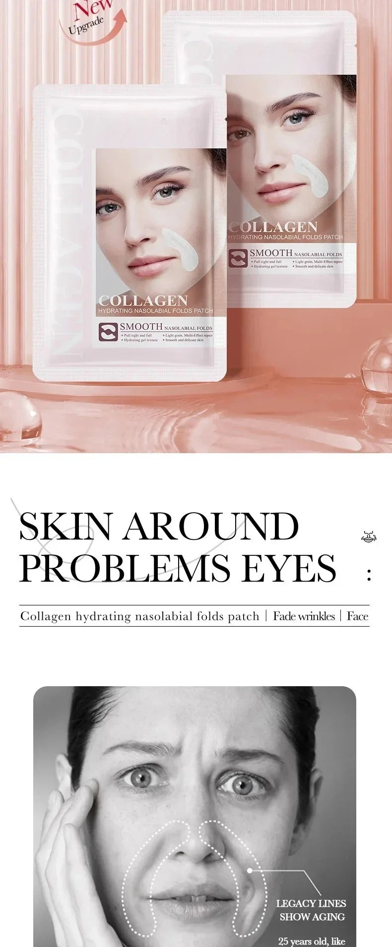 Hydrocrystalline Firming Patch, Anti-aging, Reduces Fine Lines and Facial Sagging, Deep Nourishment, Korean Skincare