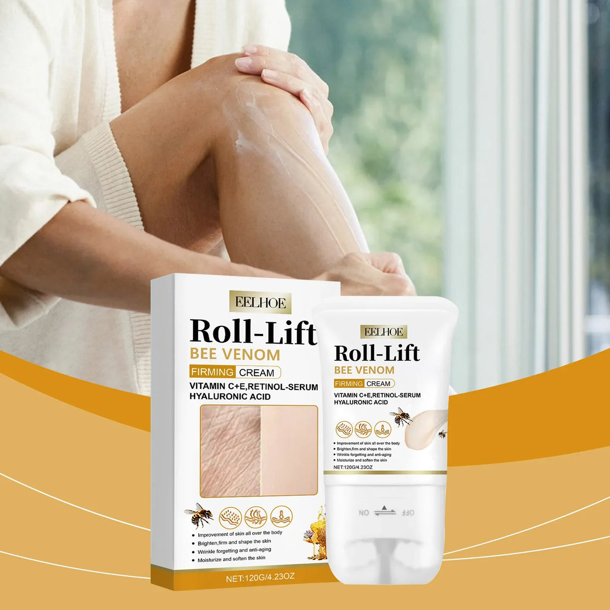 EELHOE Bee Venom Roller Cream Anti-Cellulite Body Massager Moisturizing Body Care Wrinkles Remover Firming Skin Tightening Cream