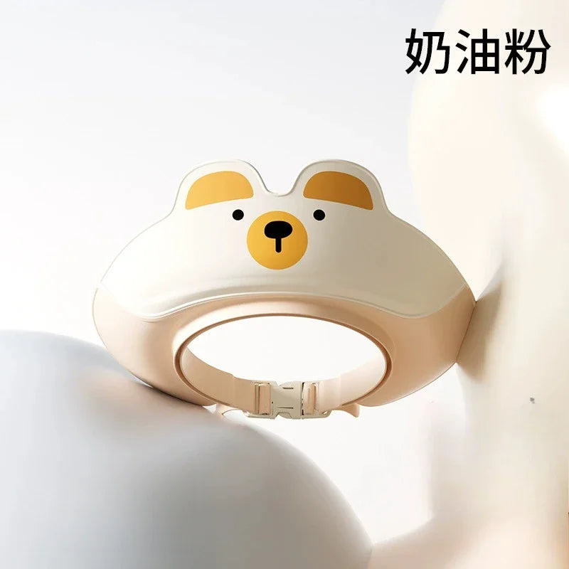 Adjustable Children Shampoo Cap Dinosaur Baby Shower Cap Cartoon Bath Visor Infant Hair Shield Ear Protection Waterproof