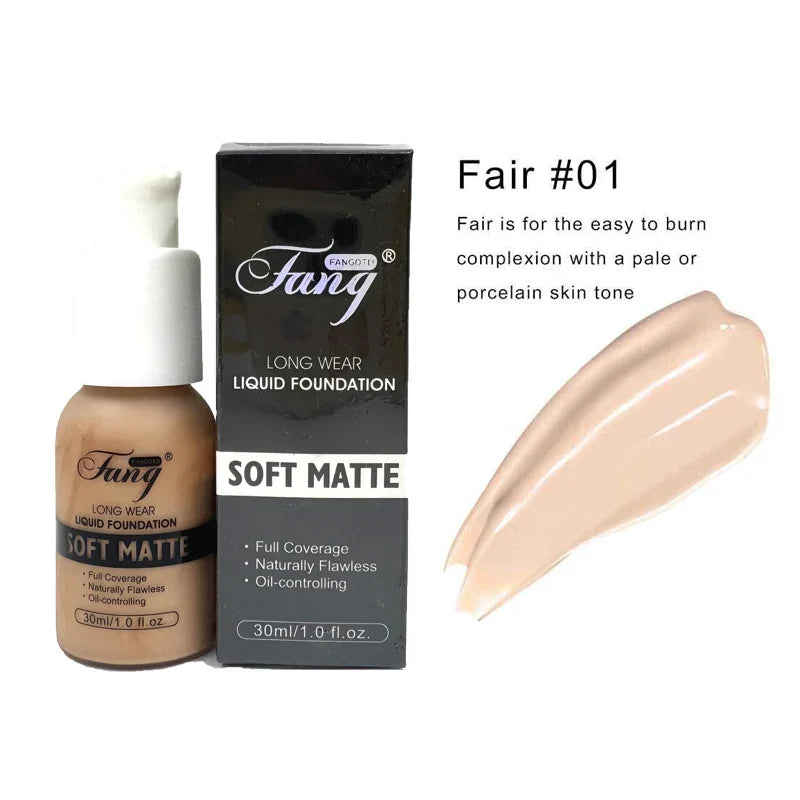 30ml SEPORA 6 Colors Matte Liquid Foundation Oil Control Waterproof Full Coverage Facial Natural Concealer Base Makeup Cosmetics