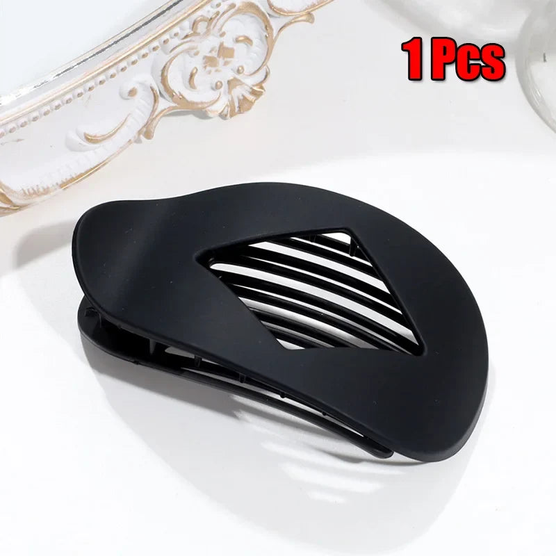 Fashion Oval Hair Claw Clip for Women New Design Leopard Matte Curved Flat Styling Barrettes Lady Ponytail Hairgrip Accessories