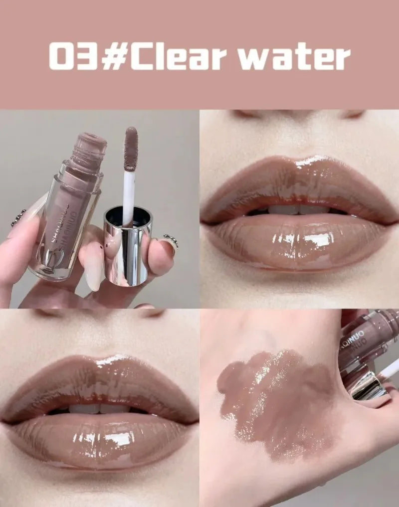 Black Gothic Lip Gloss Mirror Moist Matte Gothic Pure Black Silver Fine Flash Lip Glazed Low Saturation Lasting Lip Tint Makeup