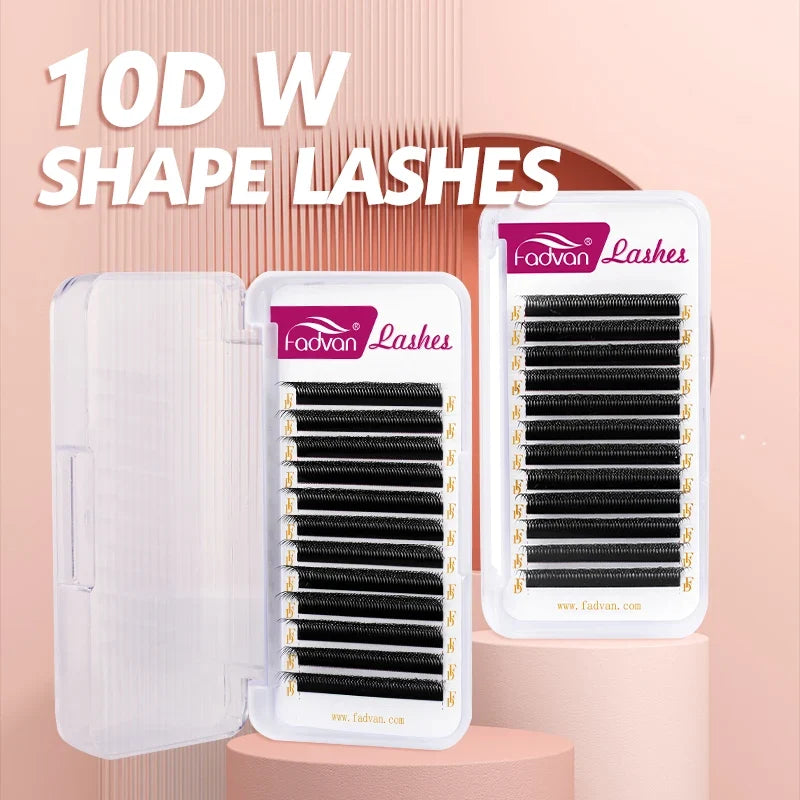 Fadvan 10D W  Shape Lashes Extension Dense Double Layer 5D W Eyelashes Premade Fans False Lash