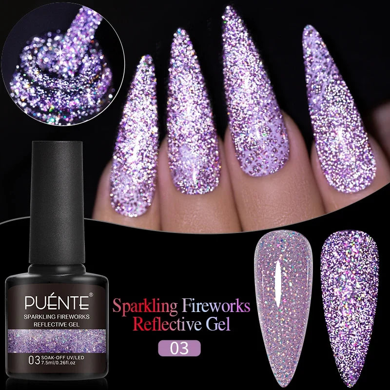 7.5ML Aurora Starlit Cat Eye Gel Nail Polish Rainbow Glitter Galaxy Cat Magnetic Nail Art Gel Soak Off UV Semi-Permanent Varnish