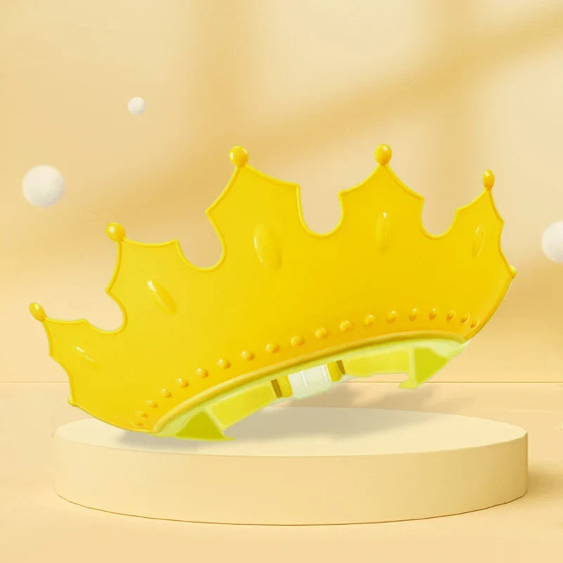 Children Waterproof Shampoo Cap Crown Baby Shower Cap Adjustable Size Cartoon Bath Visor Infant Hair Shield Ear Protection