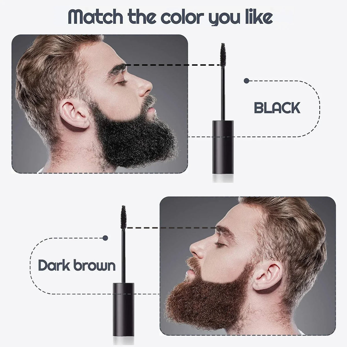 10ml Waterproof Long-Lasting Eyebrow Cream for Men with Brush Beard Color Dye Filler Bushy Eyebrows Styling Tools