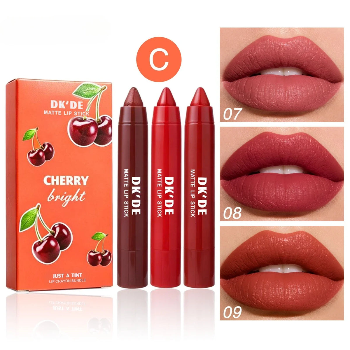 3-Color Lipstick Stick Set,Long-Lasting Color Payoff,Transfer-Proof,Suitable for All Makeup Styles