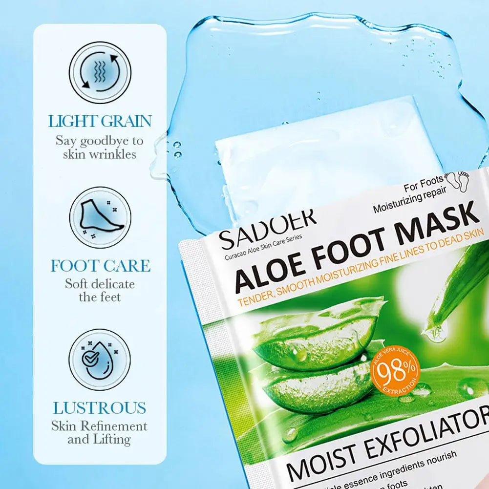 1/2/3Packs Aloe Vera Foot Mask Peeling for Legs Feet Mask Scrub Exfoliating Mask Anti Crack Heel Remove Skin Foot Mask Foot Care