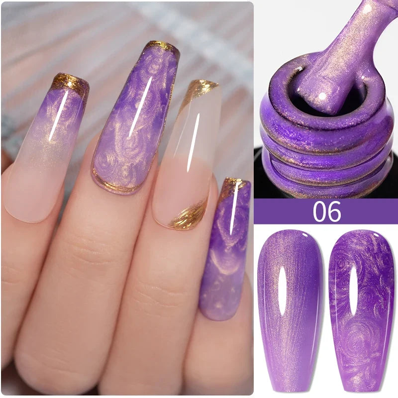 5ml Golden Silvery Metallic Painting Liner Gel Polish Chrome Mirror Effect Semi-Permanent Varnish For Stunning French Nail Art