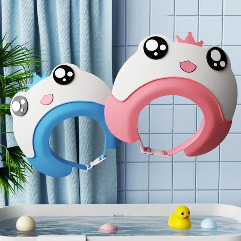 Baby Shampoo Cap Hair Cartoon Infant Hair Shield Washing Waterproof Ear Protection Kids Bath Hat Adjustable Children Shower Caps