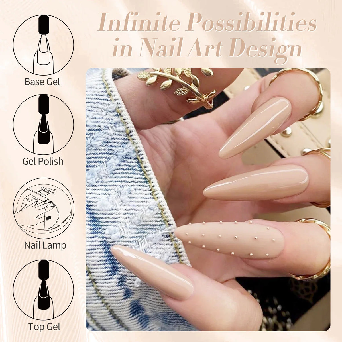 BORN PRETTY 15ml Nail Gel Polish Glitter Gorgeous Full Coverage Soak Off UV LED French Nail Art Jelly Nude Pink Varnish