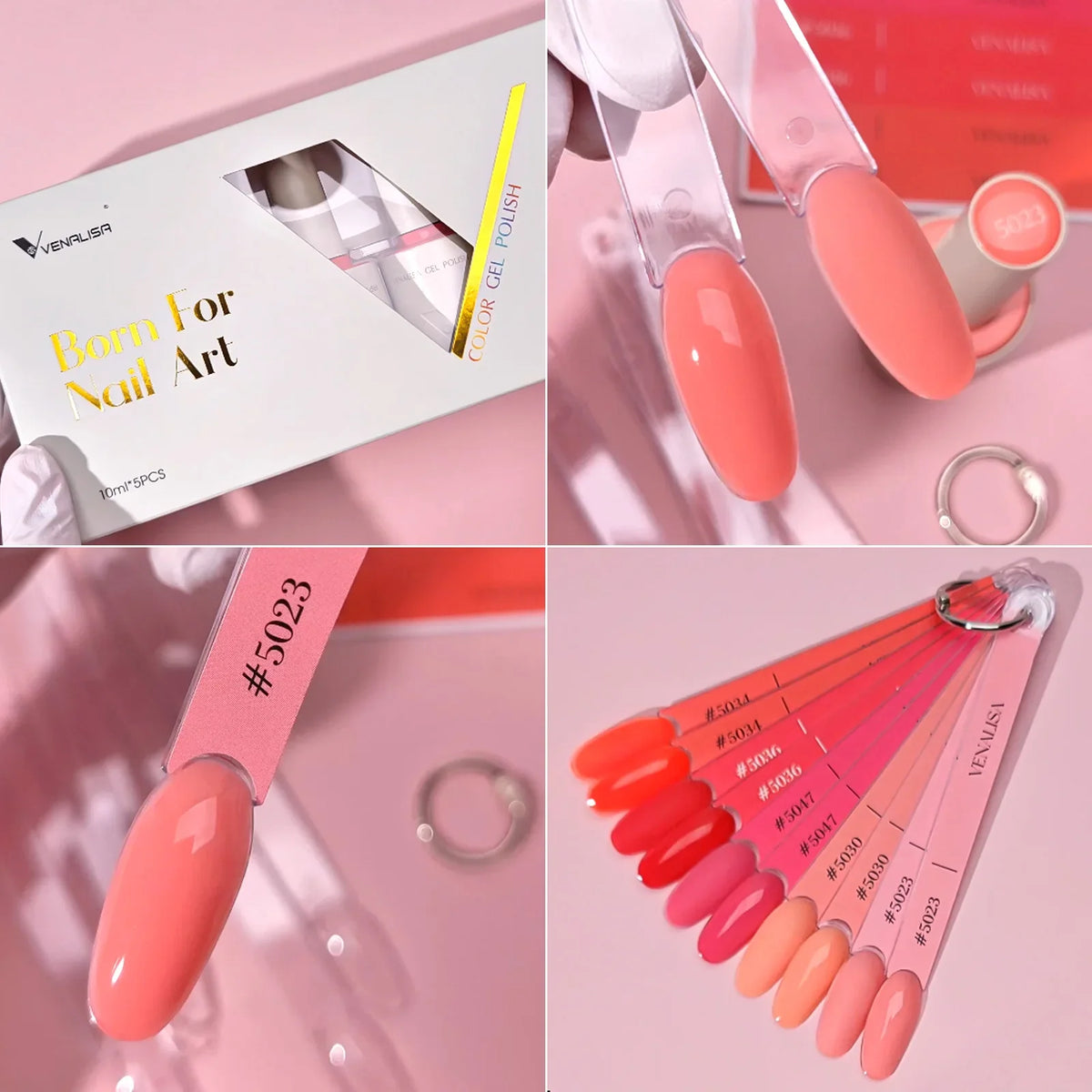 1/2/5pc 10ml VENALISA Nail Gel Polish High Quality Round Brush Soft Consistency Selfleveling  Gorgeous Color Collection Varnish