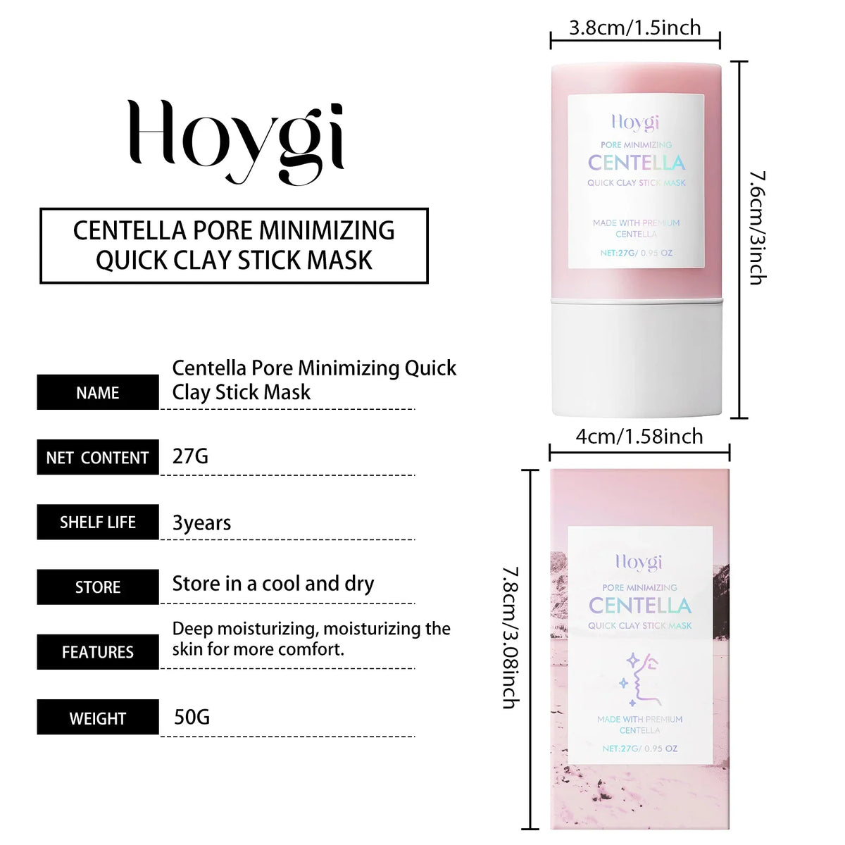 Centella Clay Stick Mask Pore Minimizing Bentonite Deep Cleansing Purifying Mud Mask Stick For Oil Control Korean Glowing