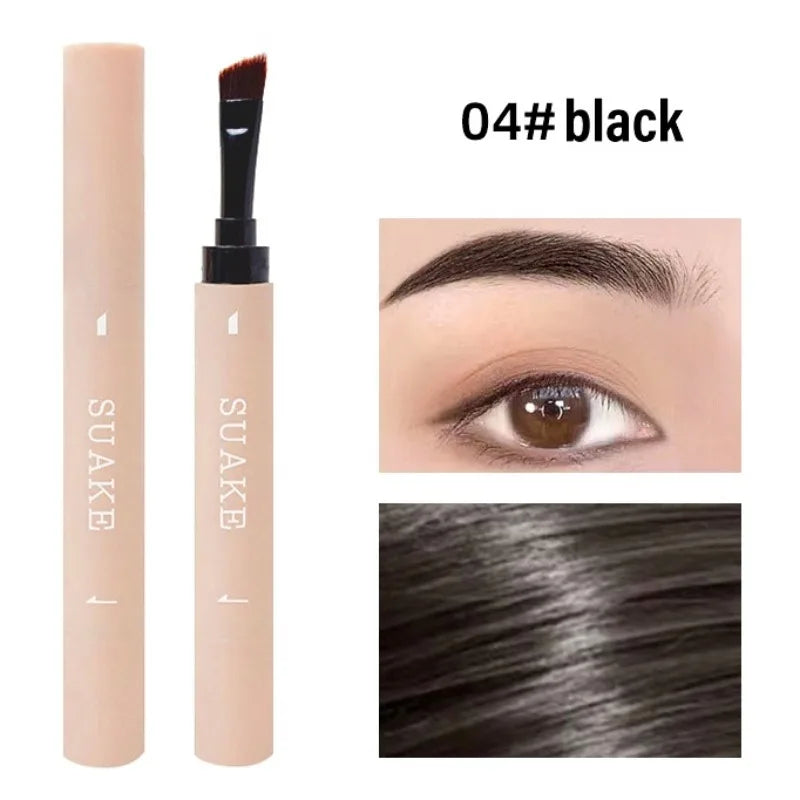 Double-ended eyebrow gel, waterproof, sweat-proof and smudge-proof, eyebrow pencil with brush