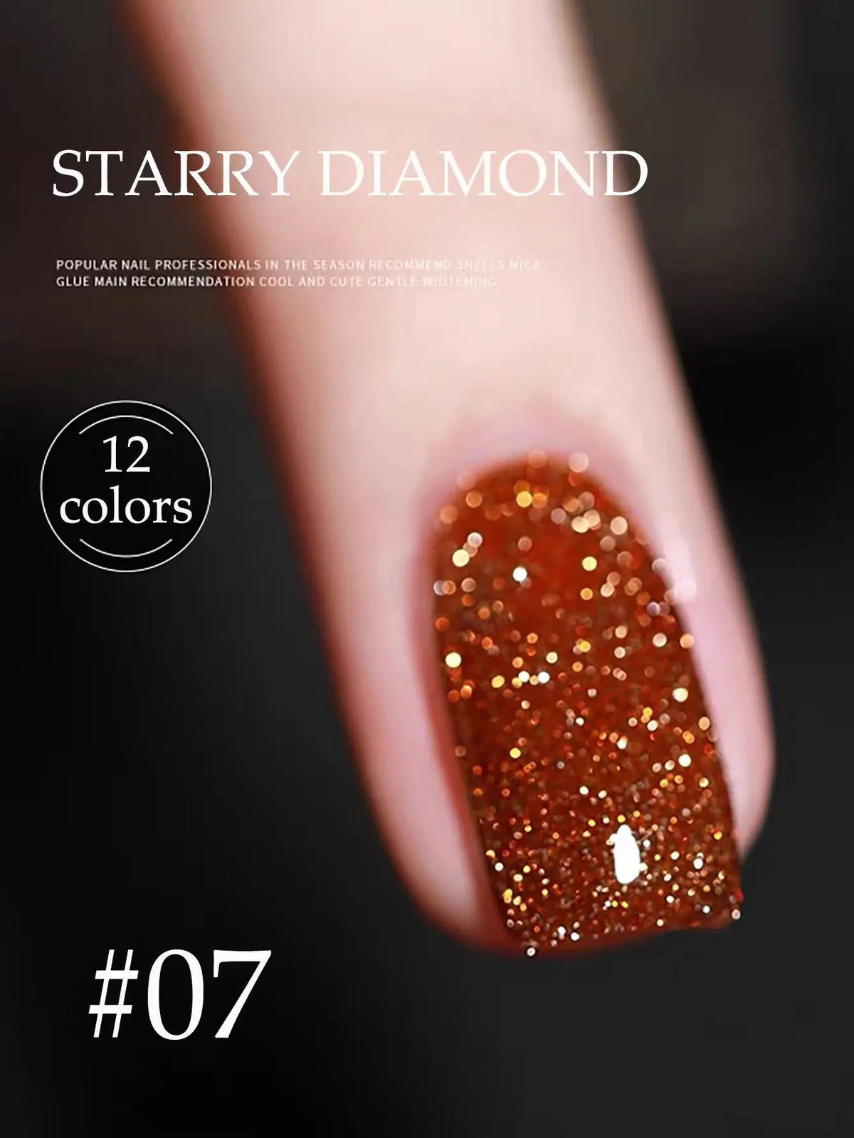 1-12pcs Wine Red Flash Crushed Strobe High Density Diamond Glitter Gel Nail Polish Black Nails Red Nails White Nails