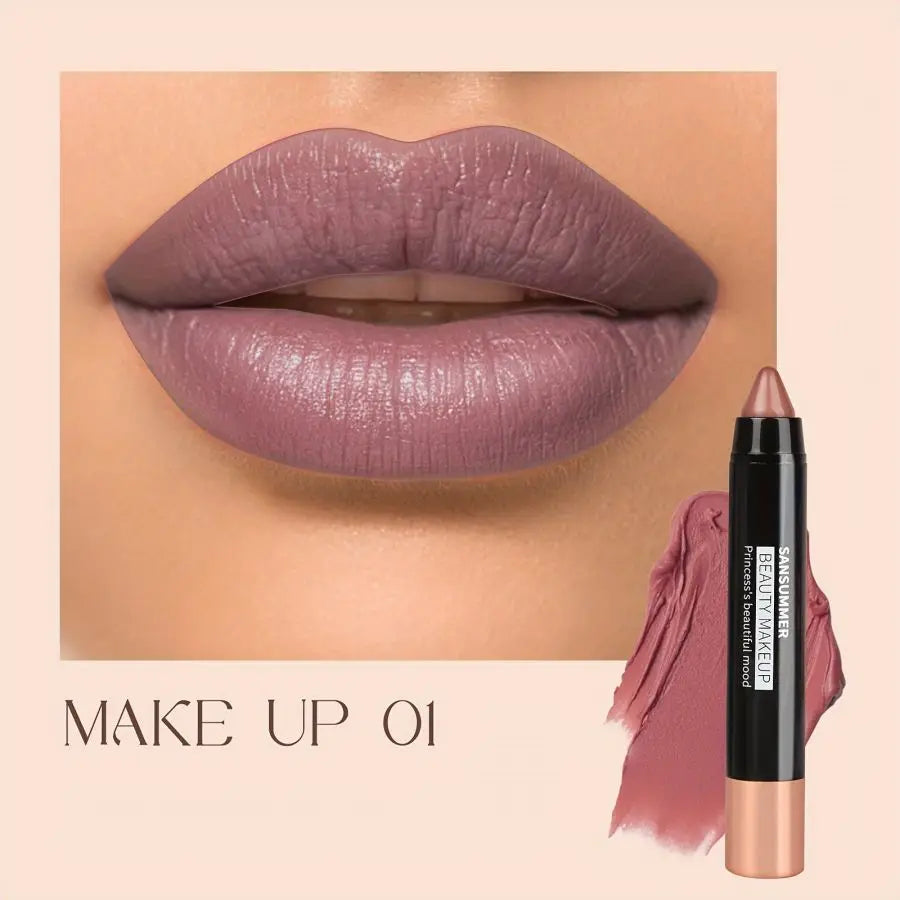 8-color matte moisturizing lipstick crayons are durable, waterproof, smooth, sun-proof, and full of effect, professional makeup.