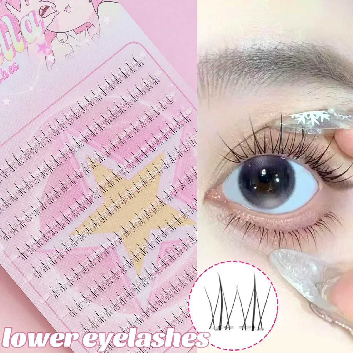 Ayr 80PCS C Curl Brown Style Eyelash Extension Winged Individual Lashes Natural Segmented Eyelash Bundles Makeup Tools