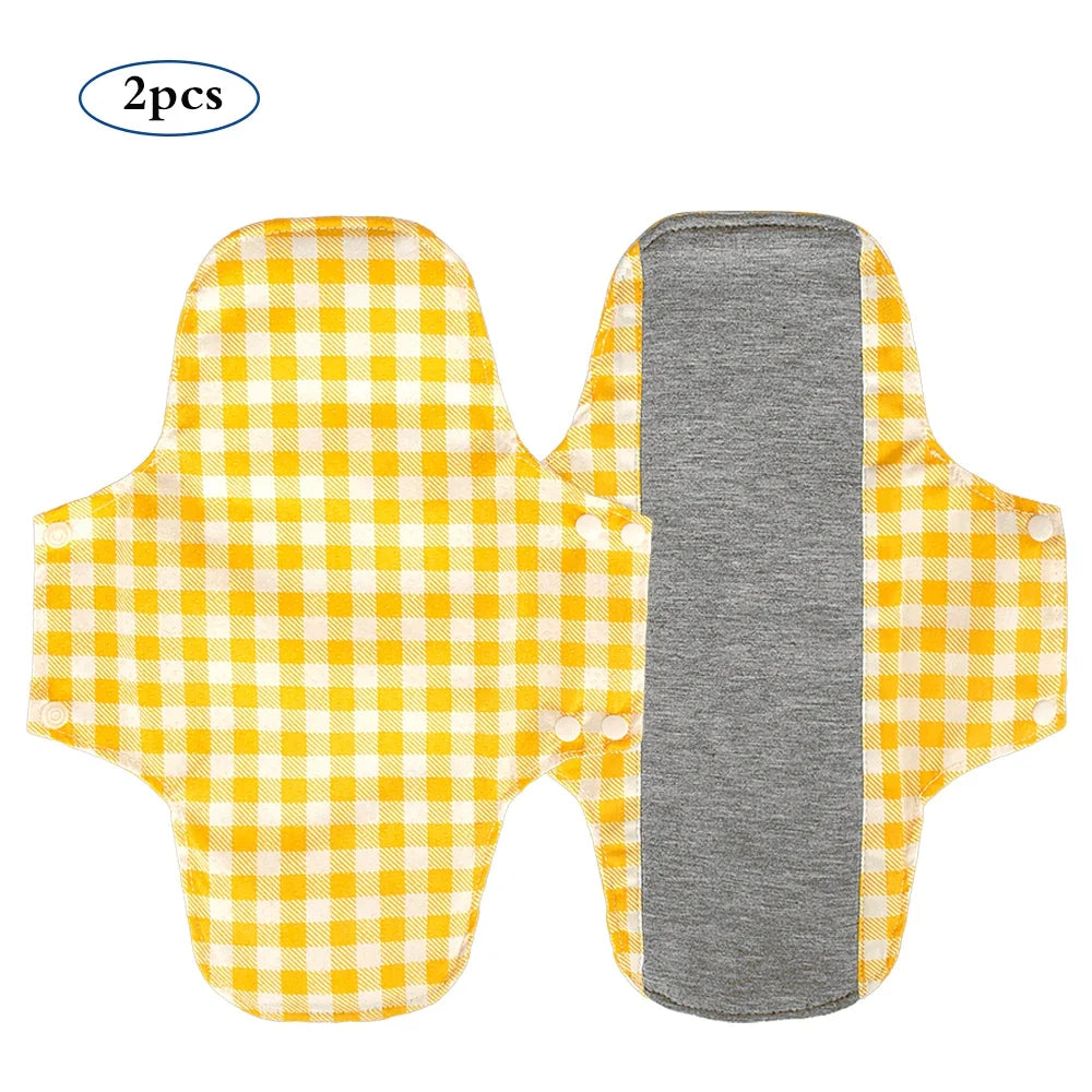2pcs Reusable Period Pads Keep It In Place Washable Cloth Menstrual Pads Graphene Lining Anti Slip Silicone Design Panty Liner