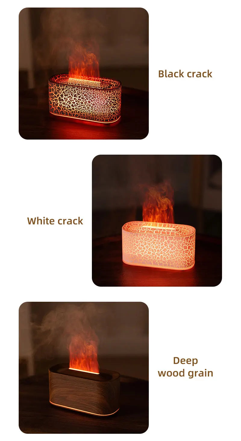 Essential Oil Diffuser,Flame Colorful Water Vapor Fire Humidifier for Aromatherapy Aroma Therapy Machine Room,Flame Diffuser