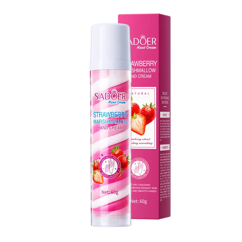 60g Strawberry Marshmallow Hand Cream, Strawberry Extract, Moisturizes Dry Skin