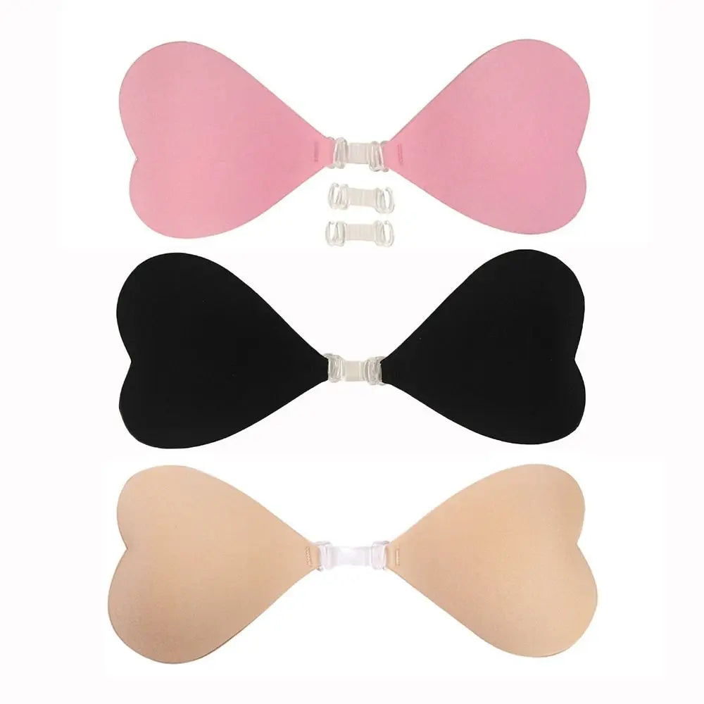 1PC Heart Shaped Adhesive Bra Invisible Breast Patch Women Wedding Dress With Small Breasts Gathered Breathable Breast Patch