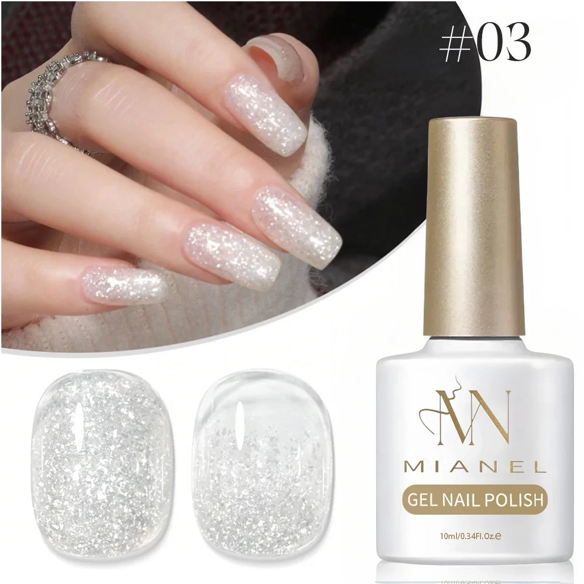 10ML 1pcs Moonlight White Strobe Glitter Gel Nail Polish Nail Supplies Hot Selling White Nails Super Flash Diamond Nail Polish