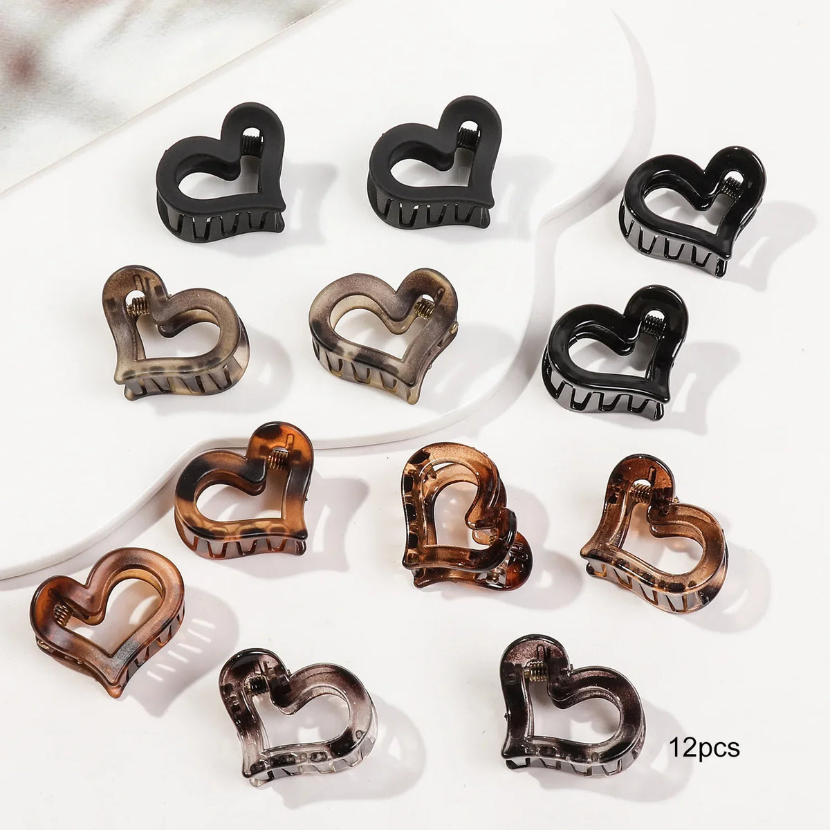 12pcs Mini Flower Hair Clips Pack for Women - Creaseless Styling Claw Clips for Bangs and Tiny Hair Styling