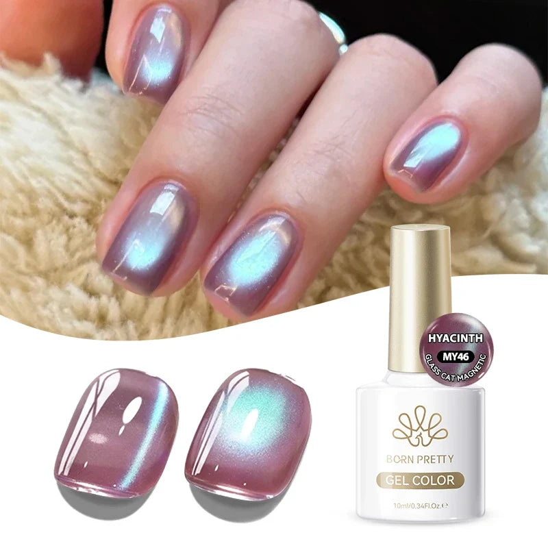 BORN PRETTY Gold Pink Cat Magnetic Gel Polish 10ml Water Light Spaking Glitter  Soak Off UV Semi Permanent Varnish Manicure