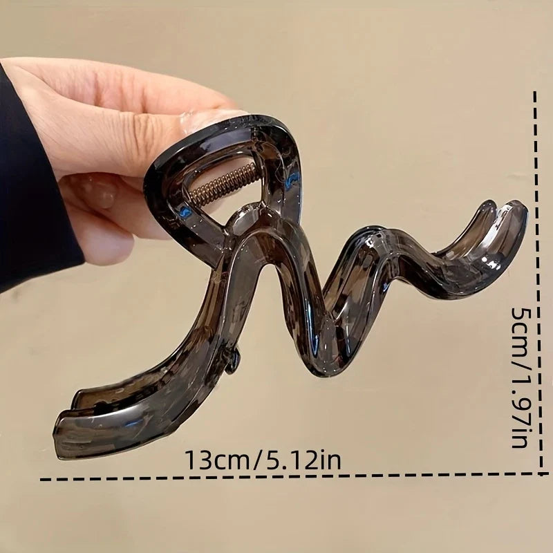 1 Acrylic Wave Hair Clip For Women - Fashionable And Elegant Hair Accessories - Hair Claw Headband - Hairstyle Shark Clip Gift