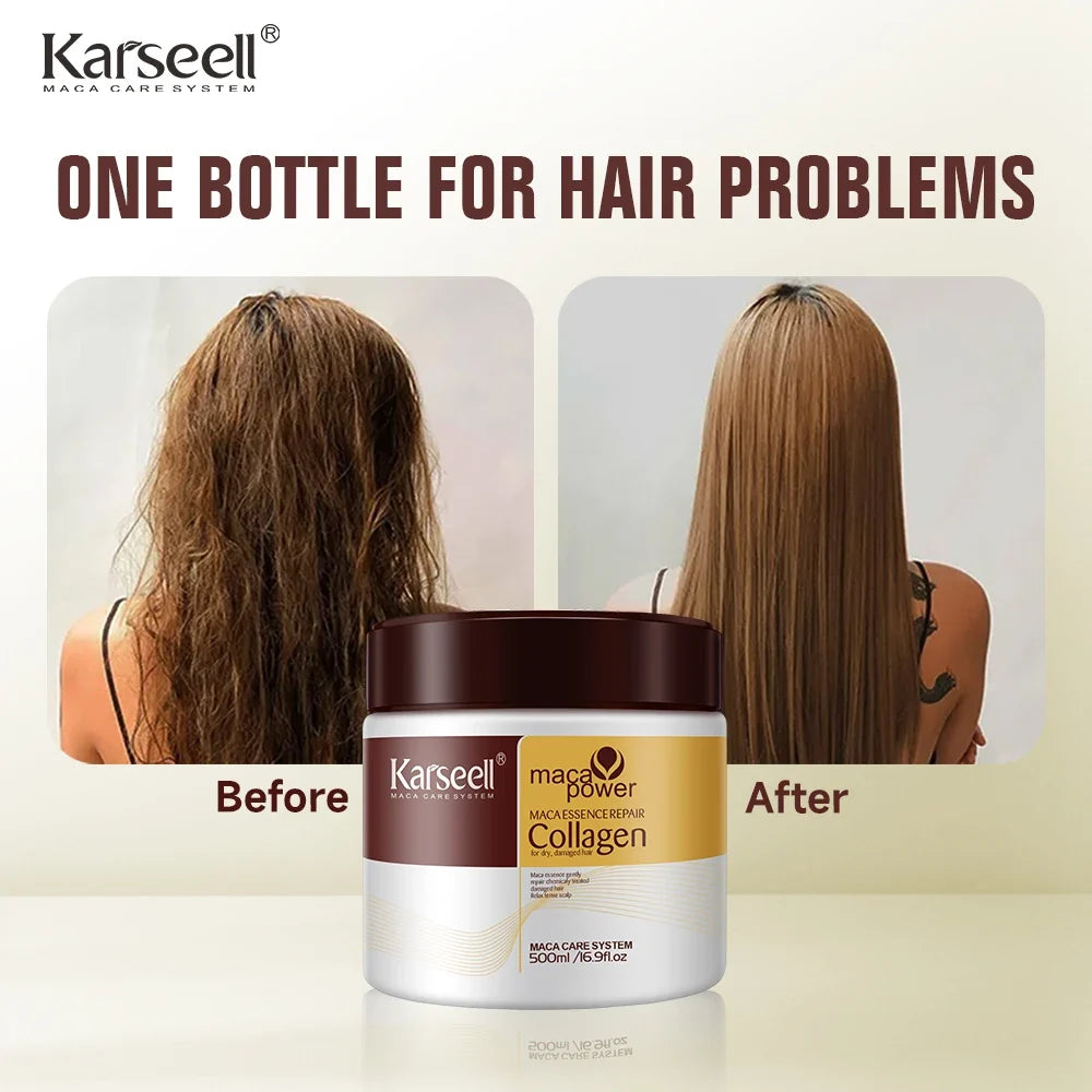 Karseell 2pcs Collagen Hair Treatment Deep Repair Conditioning Argan Oil  Hair Mask Essence for Dry Damaged Hair All Hair Type