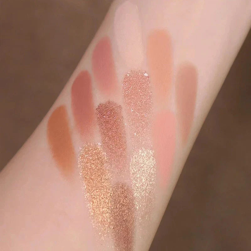 16 Color Matte Glitter Nude Brown Eyeshadow Palette Waterproof Longlasting Cosmetic Pearlescent Eyeshadow Pigment Shimmer Makeup