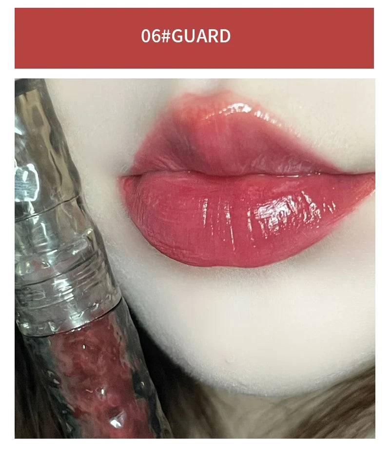 HERORANGEHR292 Glacier Rock Mirror Water Glazed Lip Glaze Moisturizes and Moisturizes, Forming a Film That Is Not Easy to Fade