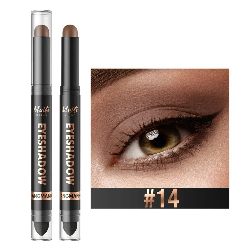 1PC Glitter Brown Eyeshadow Pen Smoky Eyes Makeup Long Lasting Shimmer Matte Lying Silkworm Eyeshadow Pencil Highlighter Stick