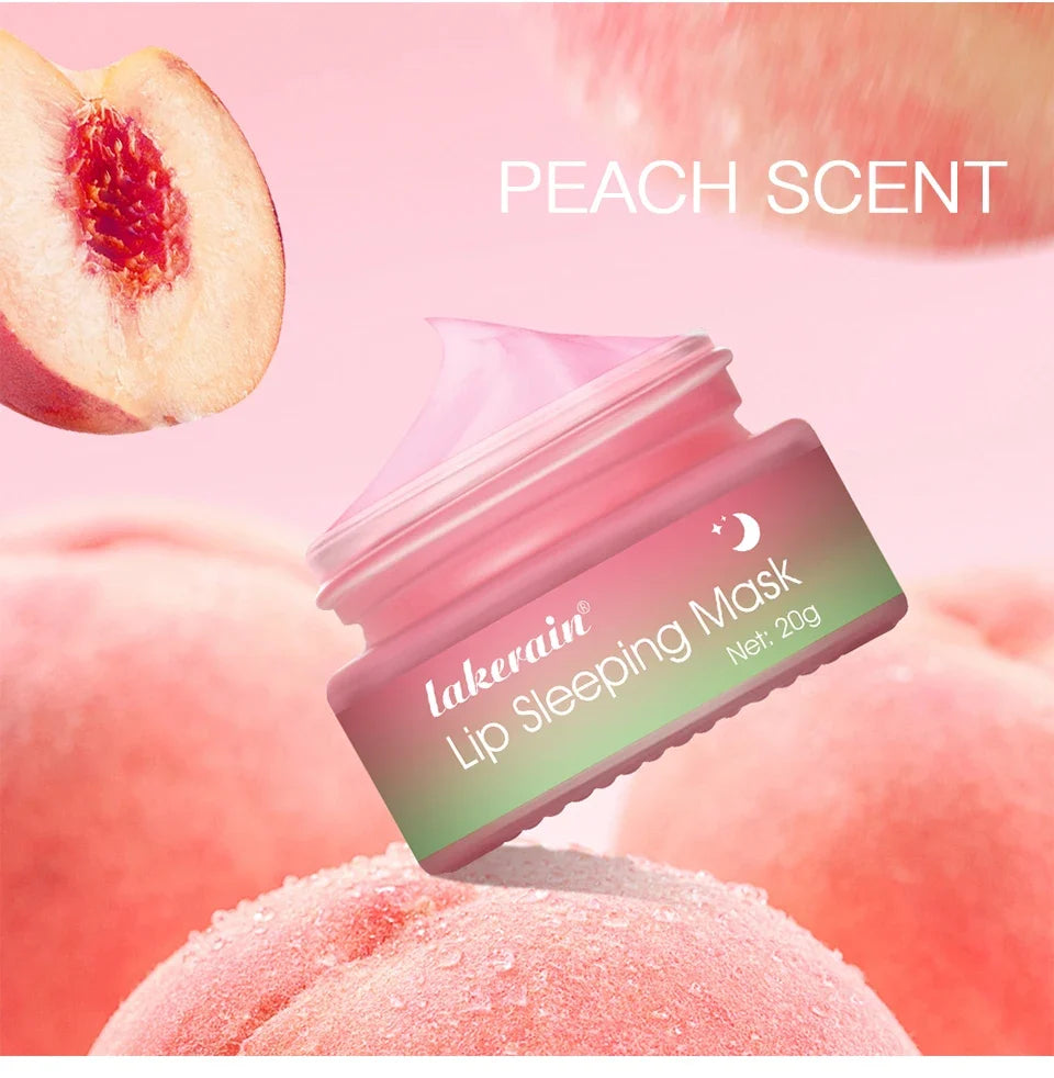 Jelly Peach Lip Sleeping Collagen Mask Hydrated Pink Lip Repair Nourish Protect Volumizes Dry And Chapped Lips Care Products
