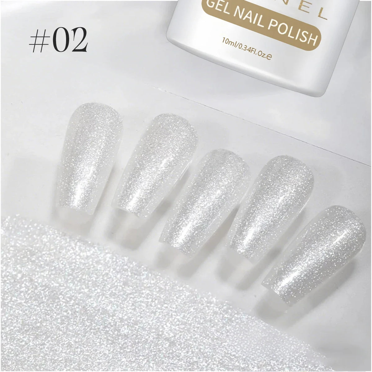 10ML 1pcs Moonlight White Strobe Glitter Gel Nail Polish Nail Supplies Hot Selling White Nails Super Flash Diamond Nail Polish