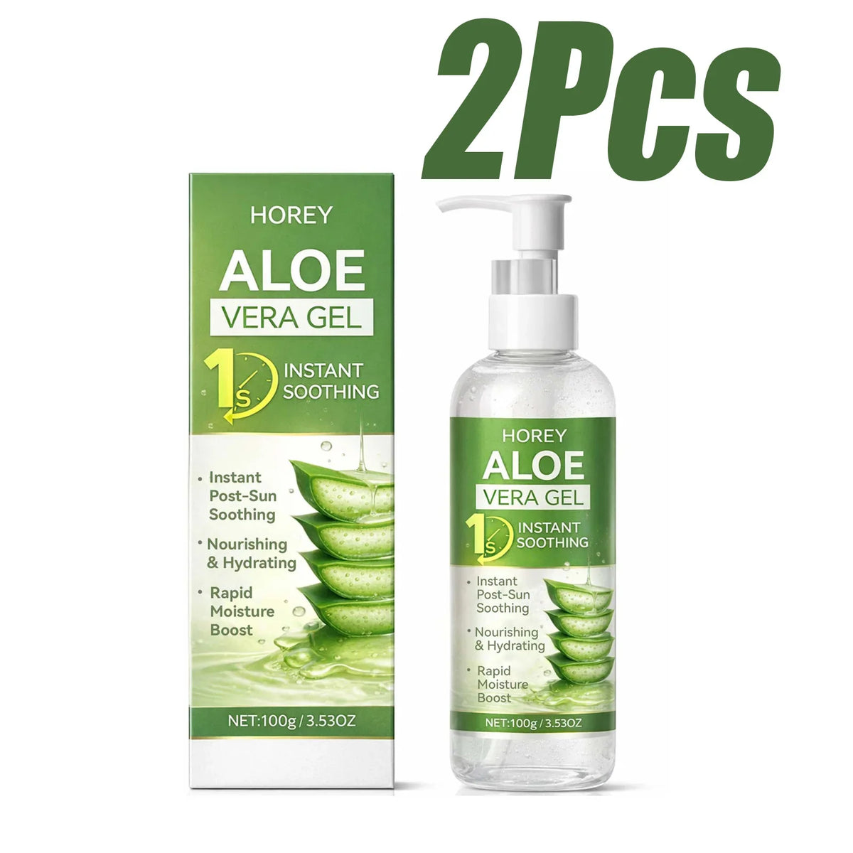 Aloe Vera Gel Instant Soothing After-Sun Moisturizing Hydrating For Face & Body Refreshing Hydrates Dry Skin with Aloe Water