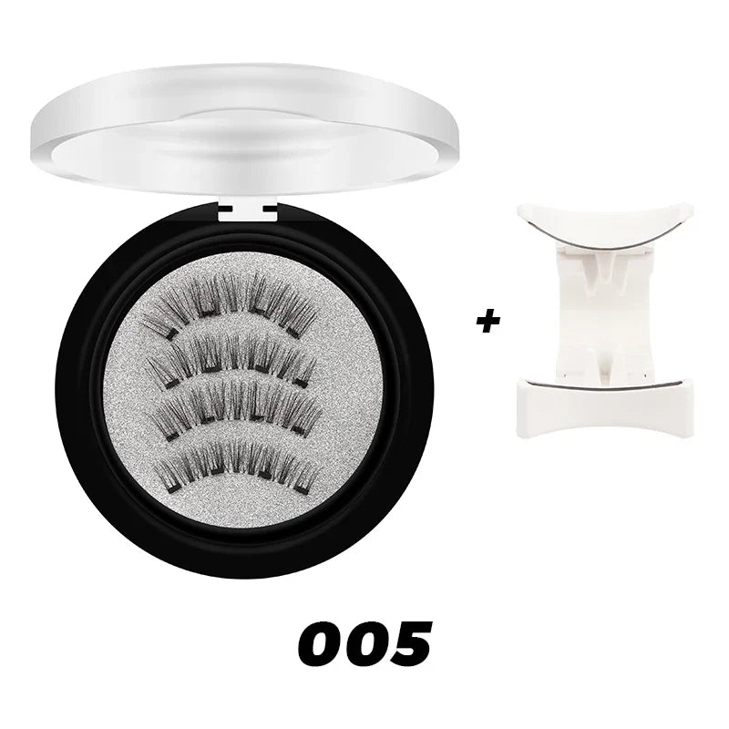 DINGSEN 1 Set Magnetic Eyelashes 3D Natural False Eyelashes Reusable Magnet Clip Set Lashes Extension Makeup Tweezers Lash Set