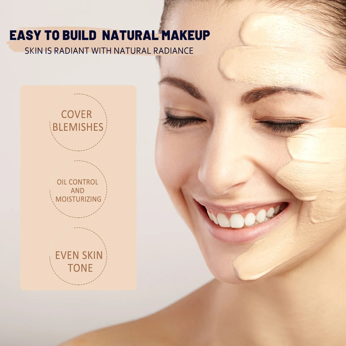 1/2/3pcs CC Cream Foundation Waterproof Brighten Moisturizing Foundation Concealer Oil-Control Long Lasting Spf 50 Makeup