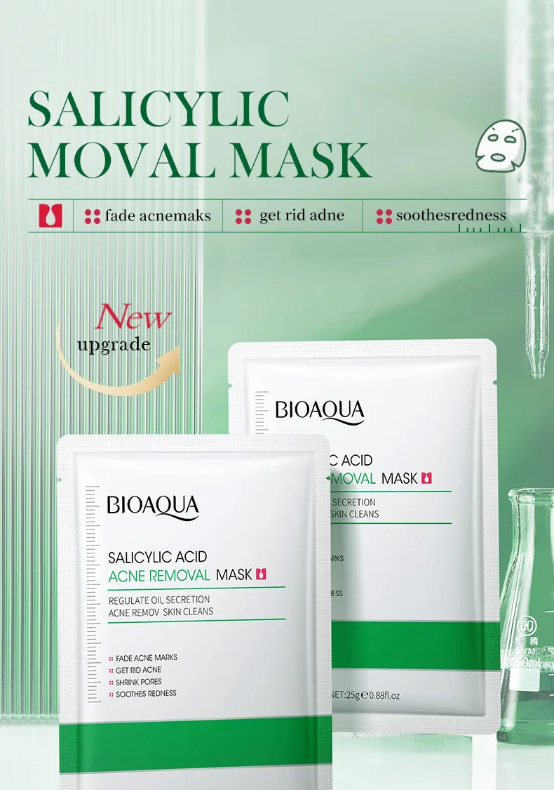 BIOAQUA Salicylic Acid Acne Removal Facial Masks Moisturizing Anti-Aging Nourishing Anti Acne Face Mask Skin Care Products