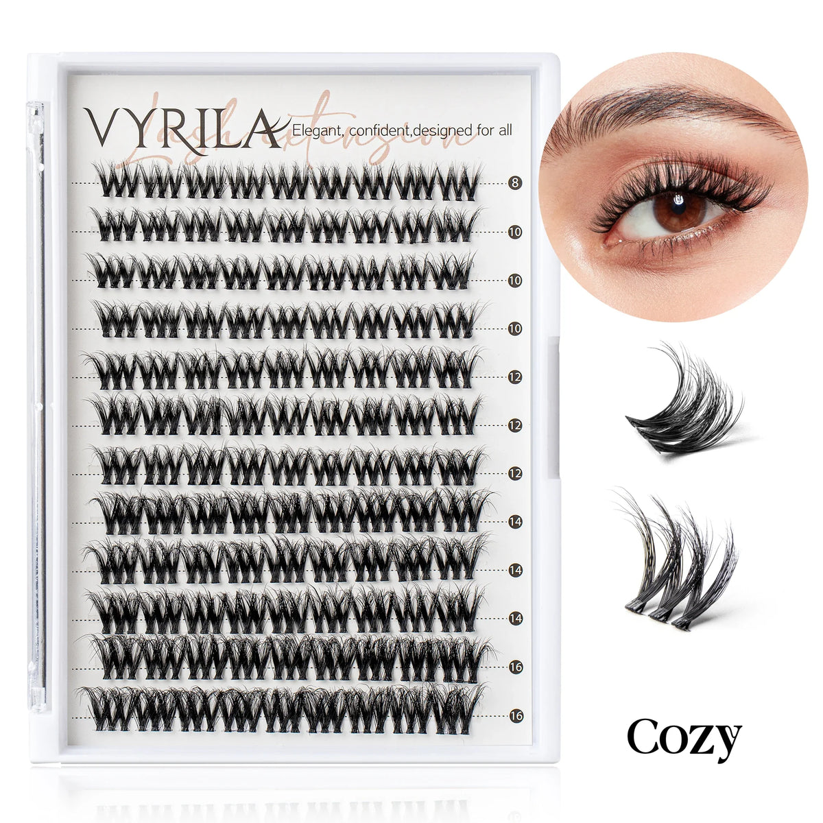 Individual Lashes Cluster C Curl Mix Lash Clusters 3D Wispy DIY Eyelash Extension 0.1mm Super Thin Band Resuable Natural Lashes