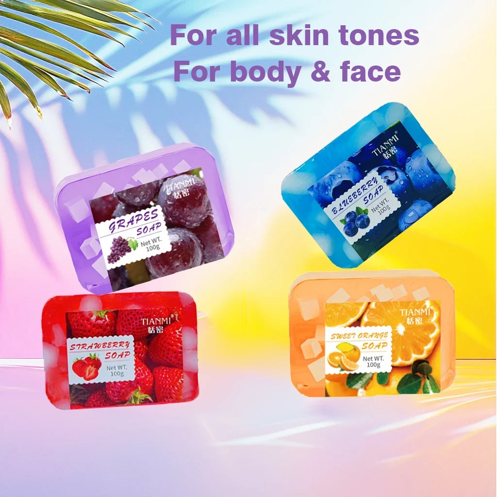 6 Sets of Fruit Flavored Handmade Soap, with 6 Different Flavors to Choose From, Including Sweet Orange, Blueberry, Kiwi, Etc.