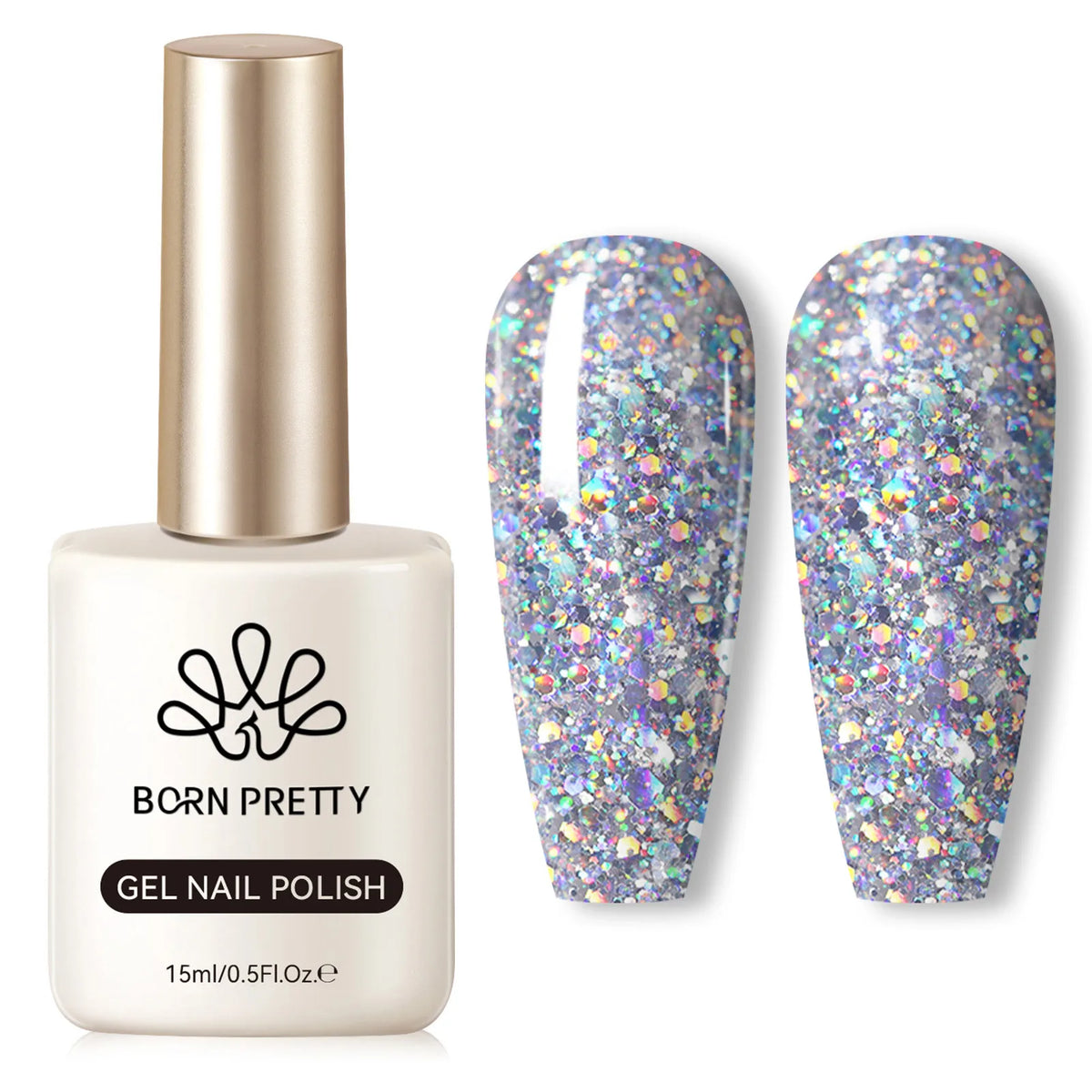 BORN PRETTY 15ml Nail Gel Polish Glitter Gorgeous Full Coverage Soak Off UV LED French Nail Art Jelly Nude Pink Varnish