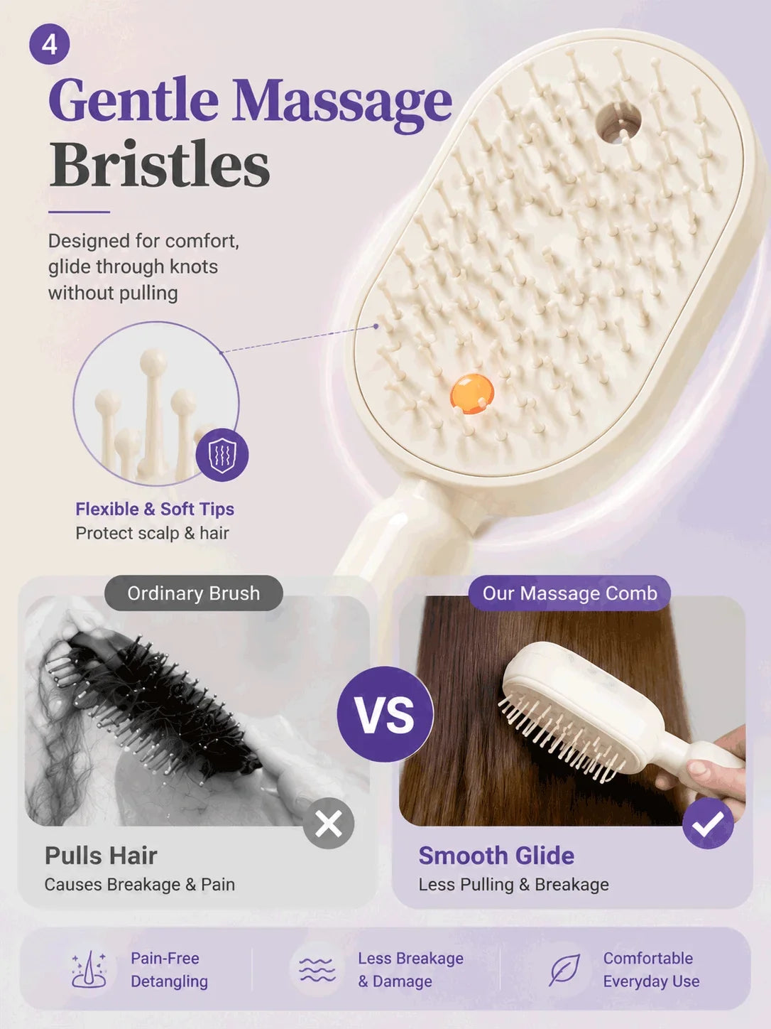 Electric Hair Brush with Spray Mist Scalp Massager Detangling Brush for Women Hair Care Anti Frizz Styling Tool