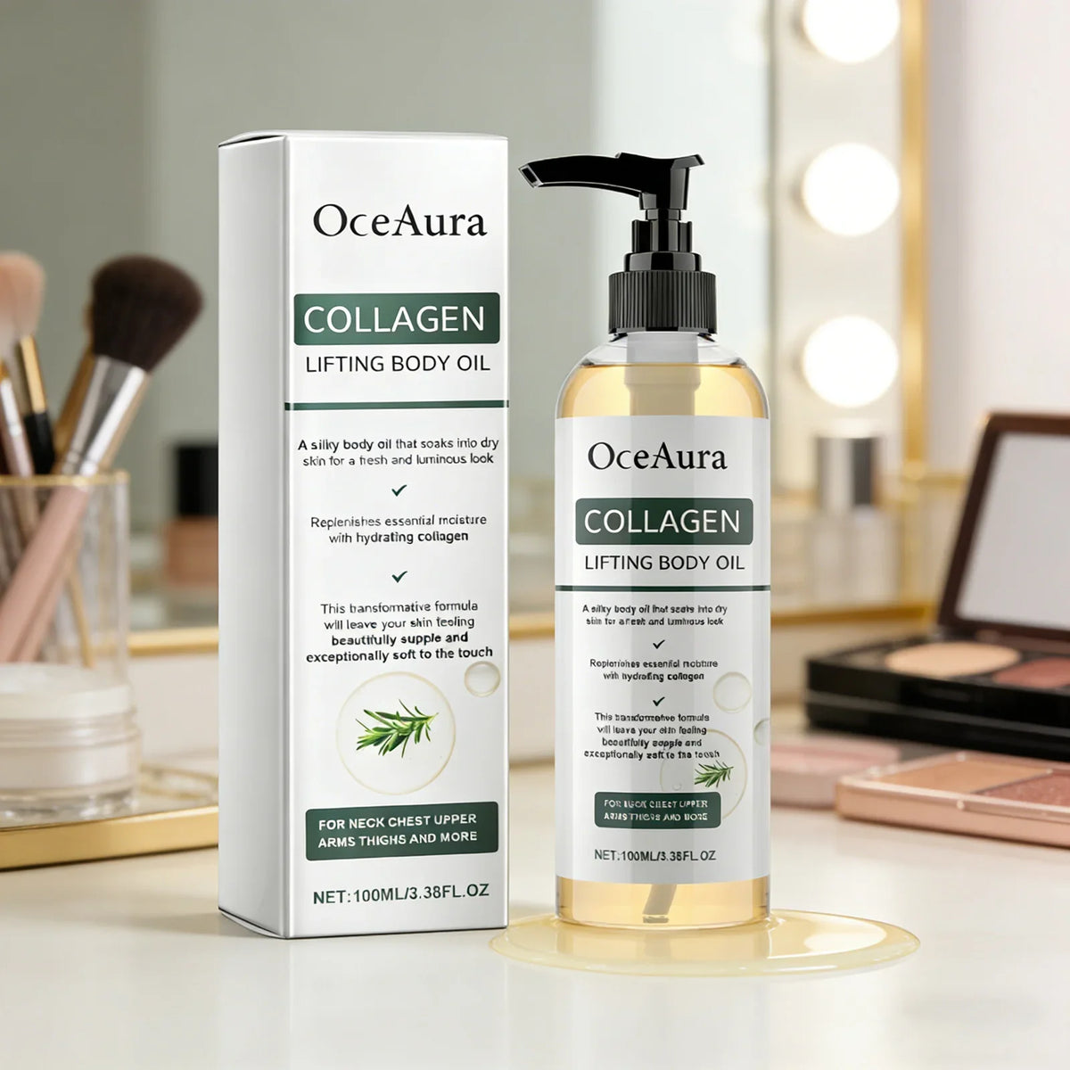 Collagen Body Oil Tighten Skin Lifting Increase Body Elasticity Massage Repair Moisturizing Non-greasy Essential Care Oil 100ml