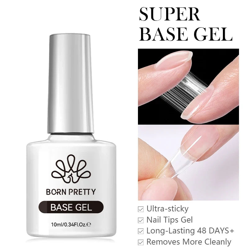 BORN PRETTY 15ml Nail Gel Polish Glitter Gorgeous Full Coverage Soak Off UV LED French Nail Art Jelly Nude Pink Varnish