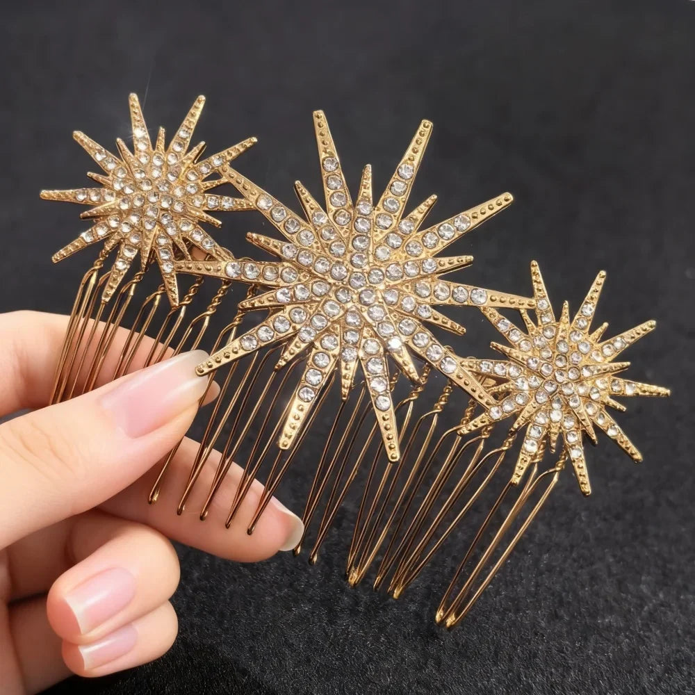 Floral Pearl Rhinestone Hair Comb Elegant Metal Leaf Bridal Hair Clip Pins Wedding Hair Accessory for Bride Updo Hairstyle